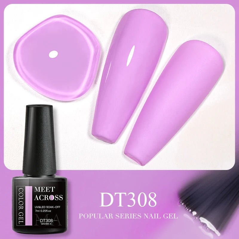 MEET ACROSS 5ml Pink Dried Flower Gel Nail Polish Natural Flower Fairy Nail Art Gel Soak Off UV LED Painting Varnishes For Nails - Paola Center