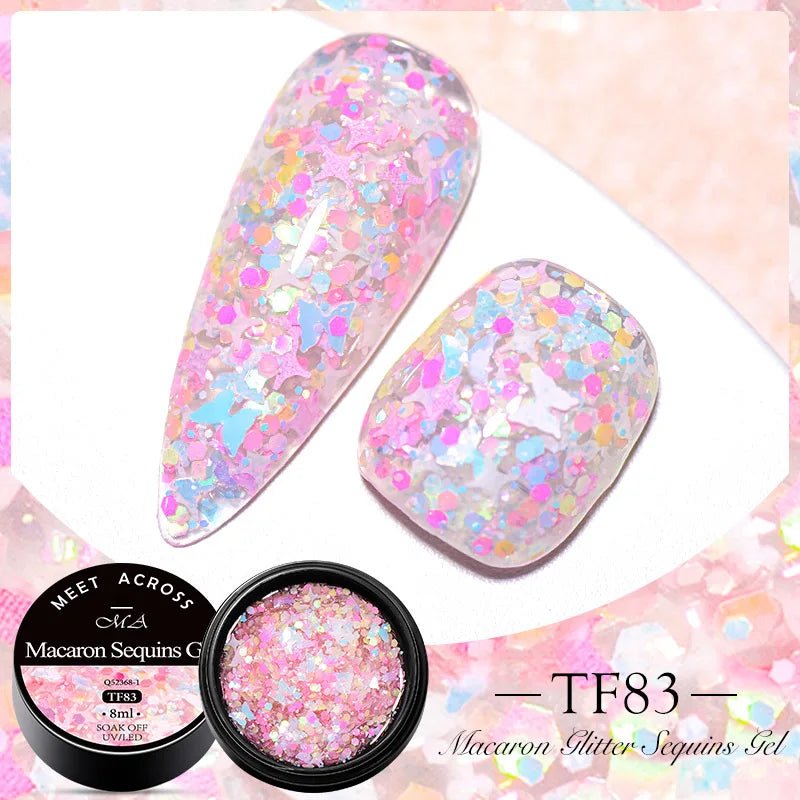 MEET ACROSS 5ml Pink Dried Flower Gel Nail Polish Natural Flower Fairy Nail Art Gel Soak Off UV LED Painting Varnishes For Nails - Paola Center