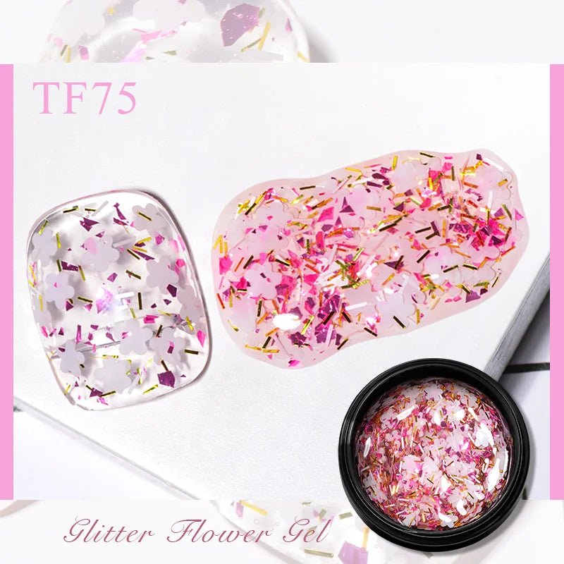 MEET ACROSS 5ml Pink Dried Flower Gel Nail Polish Natural Flower Fairy Nail Art Gel Soak Off UV LED Painting Varnishes For Nails - Paola Center