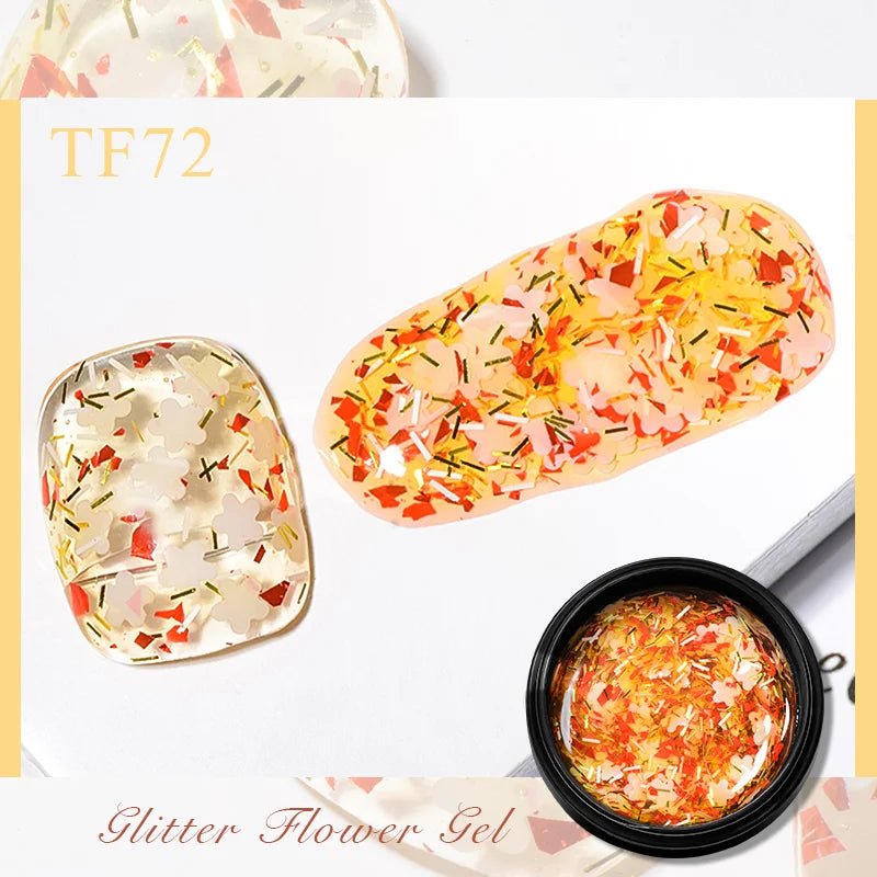 MEET ACROSS 5ml Pink Dried Flower Gel Nail Polish Natural Flower Fairy Nail Art Gel Soak Off UV LED Painting Varnishes For Nails - Paola Center