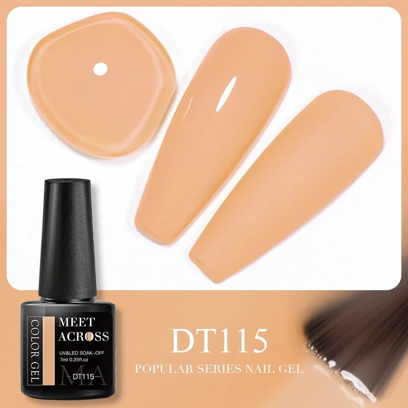 MEET ACROSS 5ml Pink Dried Flower Gel Nail Polish Natural Flower Fairy Nail Art Gel Soak Off UV LED Painting Varnishes For Nails - Paola Center