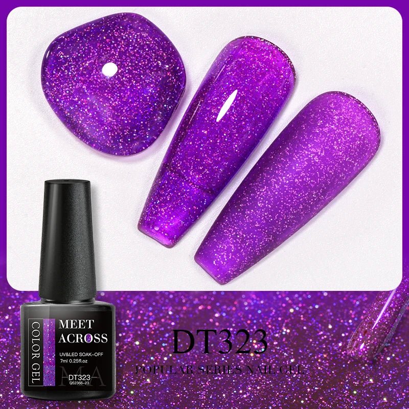 MEET ACROSS 5ml Pink Dried Flower Gel Nail Polish Natural Flower Fairy Nail Art Gel Soak Off UV LED Painting Varnishes For Nails - Paola Center