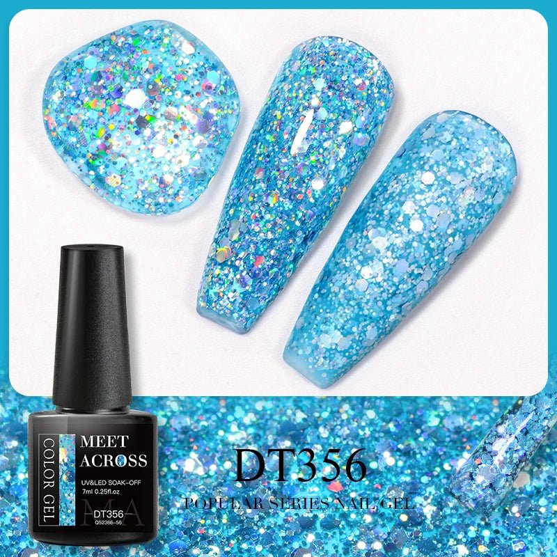 MEET ACROSS 5ml Pink Dried Flower Gel Nail Polish Natural Flower Fairy Nail Art Gel Soak Off UV LED Painting Varnishes For Nails - Paola Center