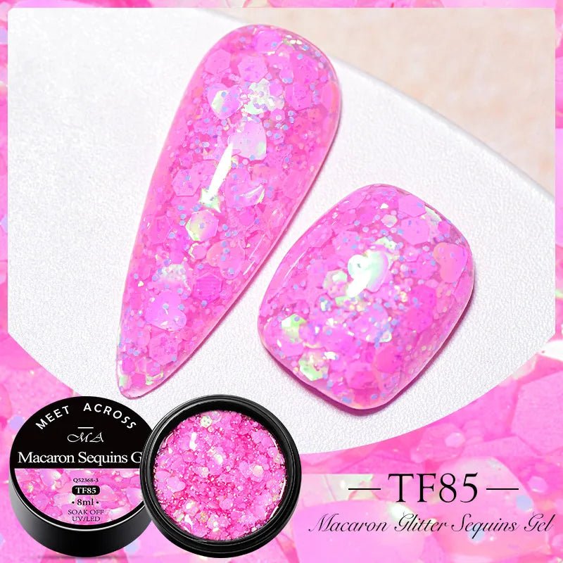 MEET ACROSS 5ml Pink Dried Flower Gel Nail Polish Natural Flower Fairy Nail Art Gel Soak Off UV LED Painting Varnishes For Nails - Paola Center