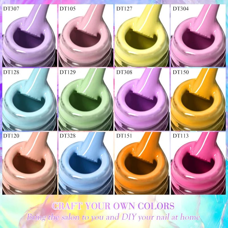 MEET ACROSS 7ml Gel Nail Polish Spring 140 Colors For Fall Decoration Semi Permanent Matte Top Coat Nail Art UV Gel Varnish - Paola Center