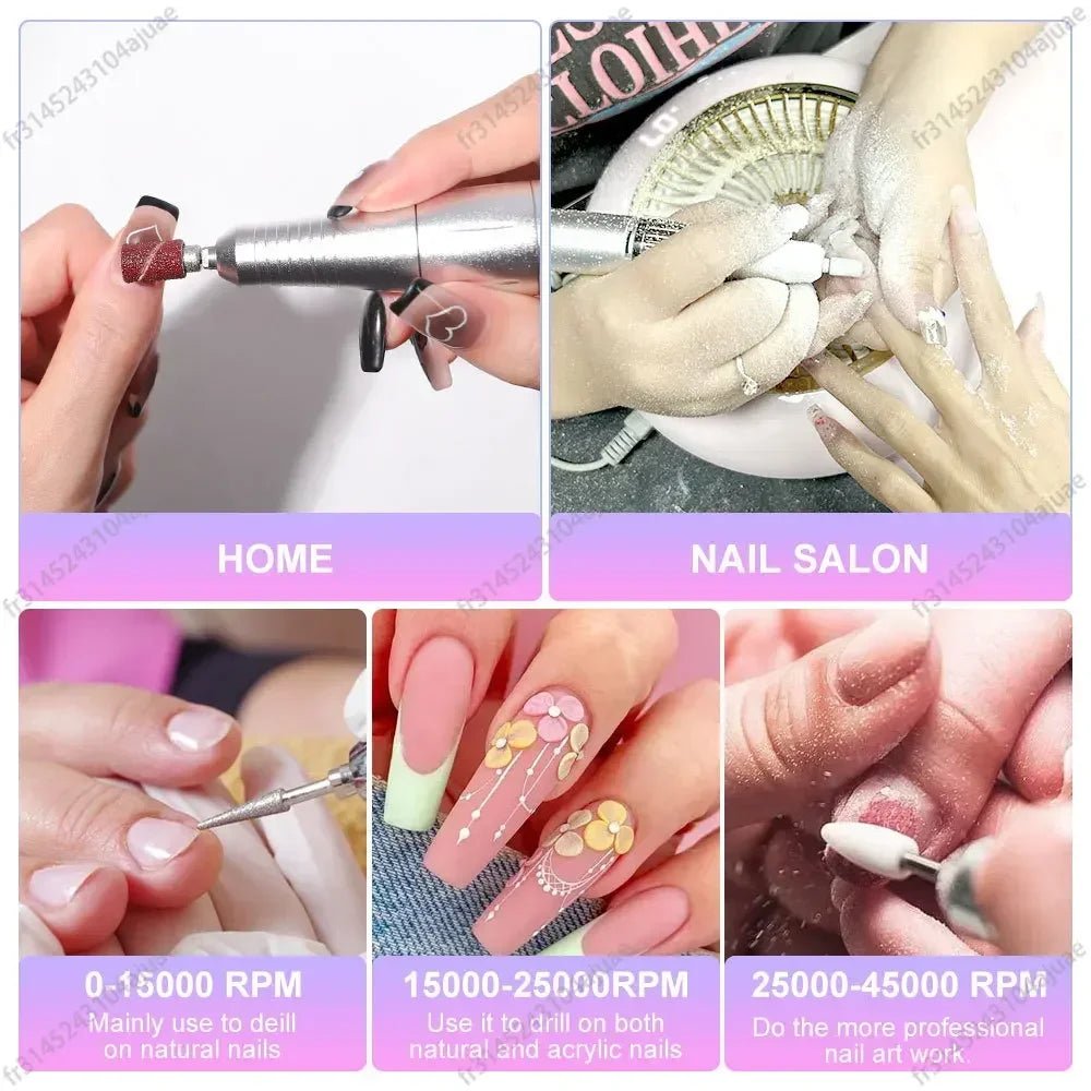 Professional nail art supplies for luxury nails, featuring Hailey Bieber nails and various nail salon tools