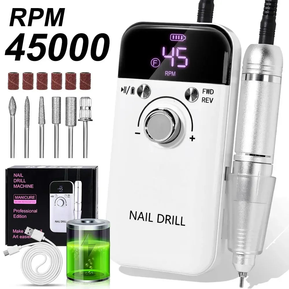 Paola Center Nail Drill Machine with 45000 RPM for luxury nails and Hailey Bieber nails nail art supplies