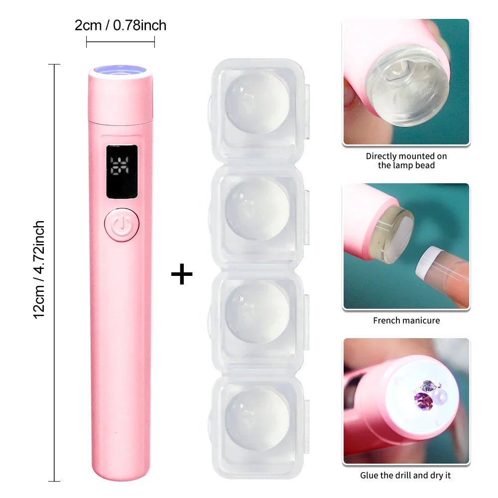Paola Center pink Nail Art UV LED Light with digital display and interchangeable lamp beads for French manicure and nail glue drying