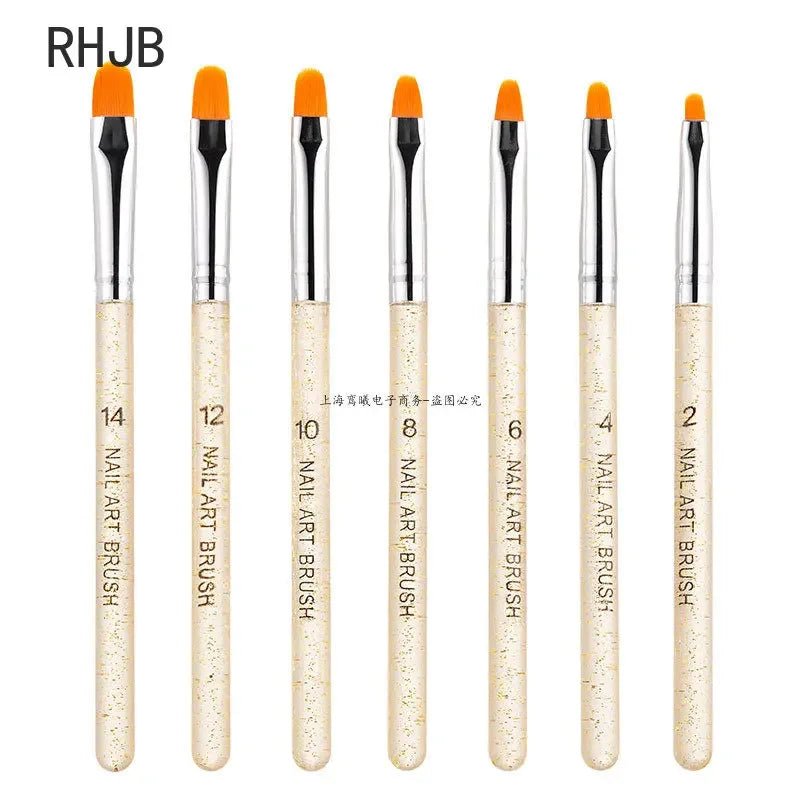 New 2025 Multiple nail art nail brush Design Tip Drawing Carving Dotting Nail Pen Builder Flat Liner Acrylic Gel Polish Manicure - Paola Center