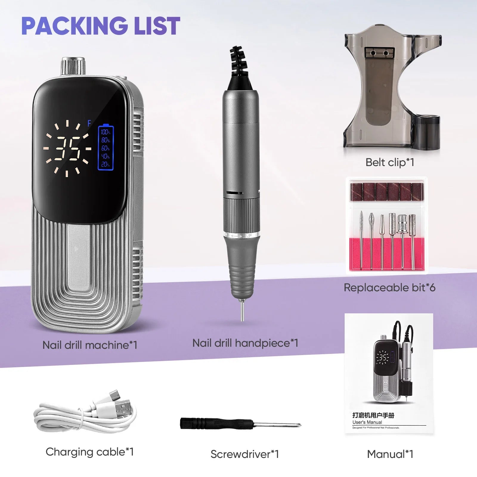 Portable Electric Nail Drill Display Nail Grinder For Acrylic Gel Polish Nail Art Tools - Paola Center