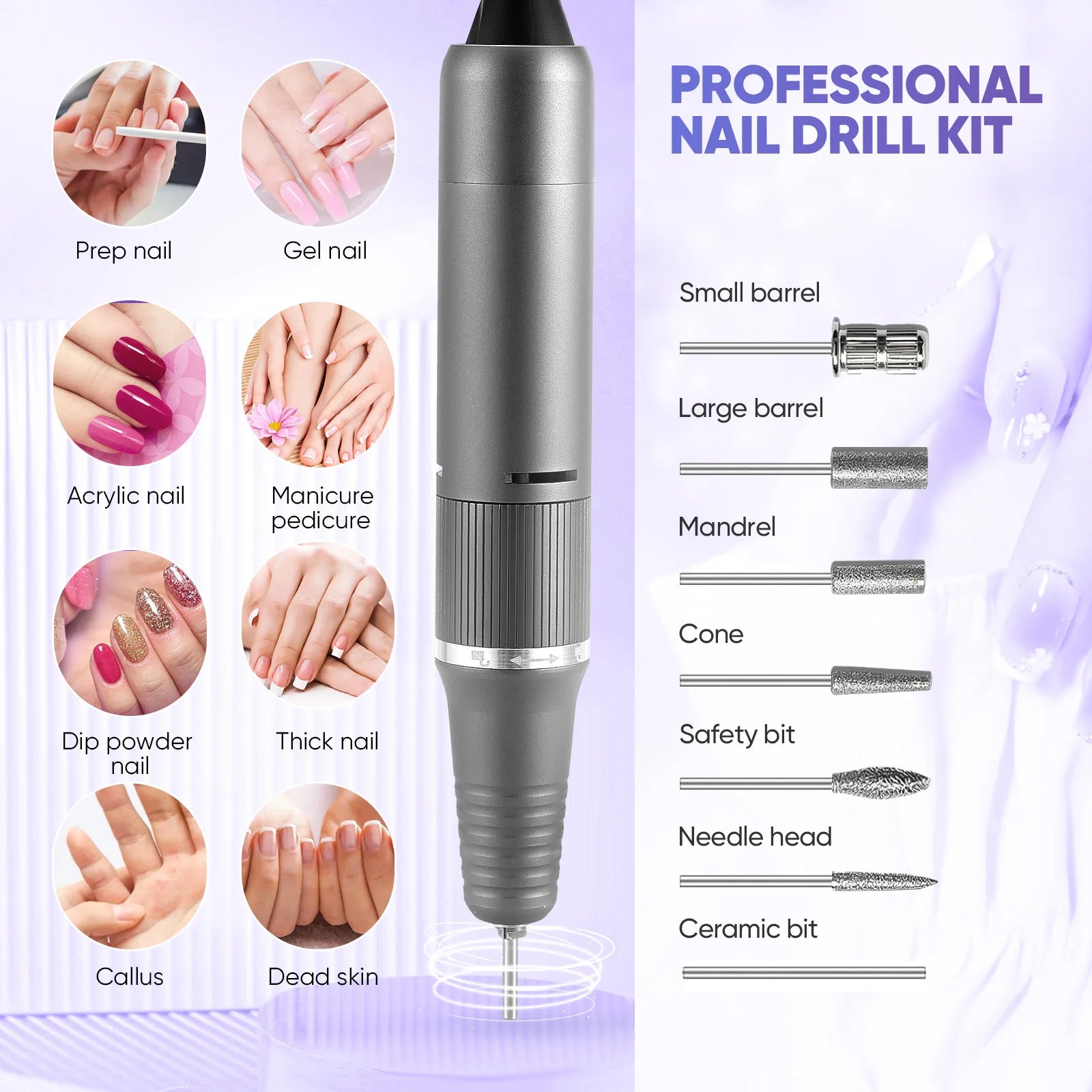 Portable Electric Nail Drill Display Nail Grinder For Acrylic Gel Polish Nail Art Tools - Paola Center