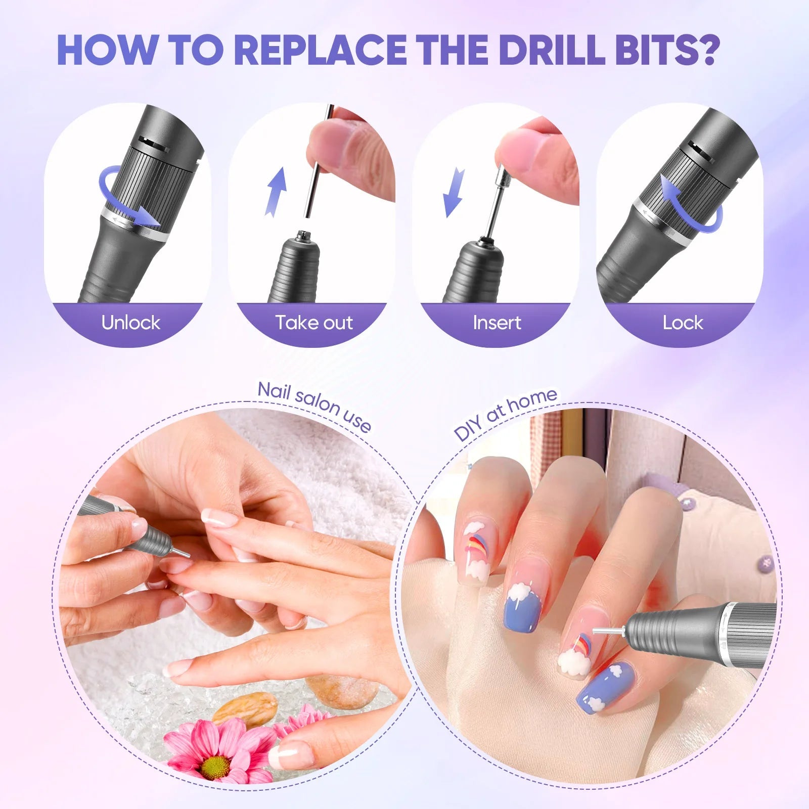 Portable Electric Nail Drill Display Nail Grinder For Acrylic Gel Polish Nail Art Tools - Paola Center