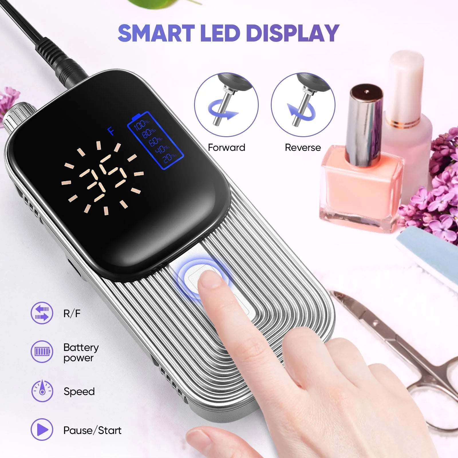 Portable Electric Nail Drill Display Nail Grinder For Acrylic Gel Polish Nail Art Tools - Paola Center