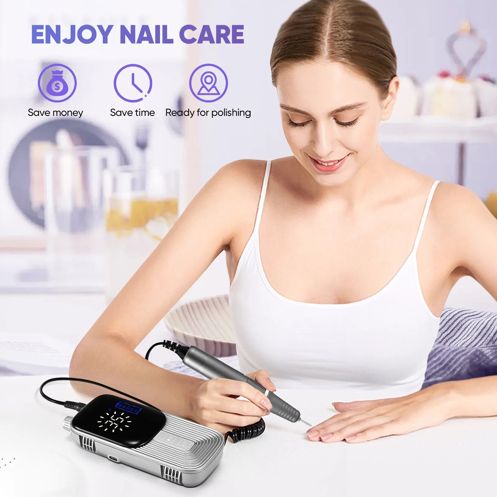 Portable Electric Nail Drill Display Nail Grinder For Acrylic Gel Polish Nail Art Tools - Paola Center