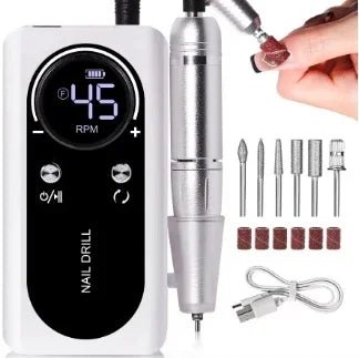 Professional 45000RPM Electric Portable Nail Drill Machine Rechargeable Low Noise Nail Sander File for Manicure Salon Tool - Paola Center