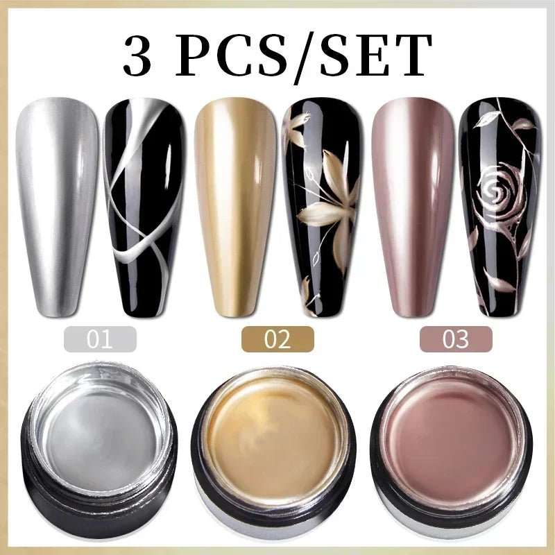 PUENTE 6Pcs Aurora Shell Thread Cat Magnetic Gel Polish Set With Magnet Glitter Pearl Cat Eye Gel Soak Off Nail Art Varnish Kit - Paola Center
