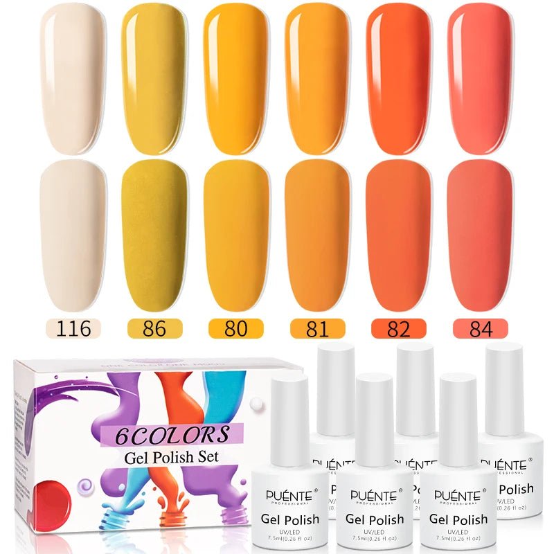 PUENTE 6Pcs Aurora Shell Thread Cat Magnetic Gel Polish Set With Magnet Glitter Pearl Cat Eye Gel Soak Off Nail Art Varnish Kit - Paola Center