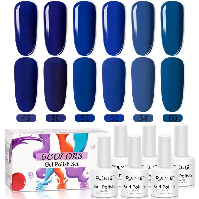 PUENTE 6Pcs Aurora Shell Thread Cat Magnetic Gel Polish Set With Magnet Glitter Pearl Cat Eye Gel Soak Off Nail Art Varnish Kit - Paola Center