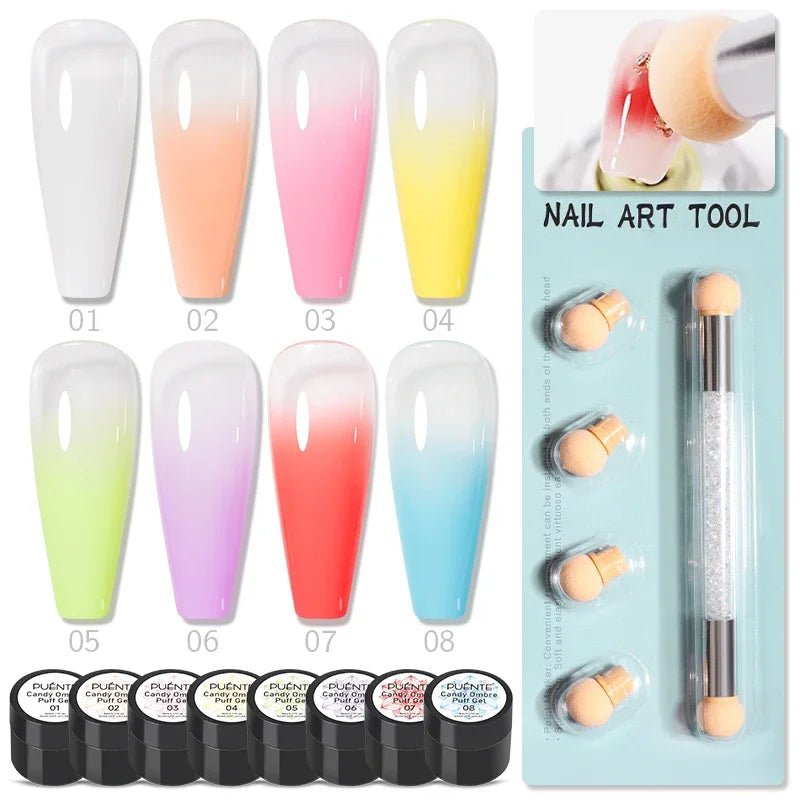 PUENTE 6Pcs Aurora Shell Thread Cat Magnetic Gel Polish Set With Magnet Glitter Pearl Cat Eye Gel Soak Off Nail Art Varnish Kit - Paola Center