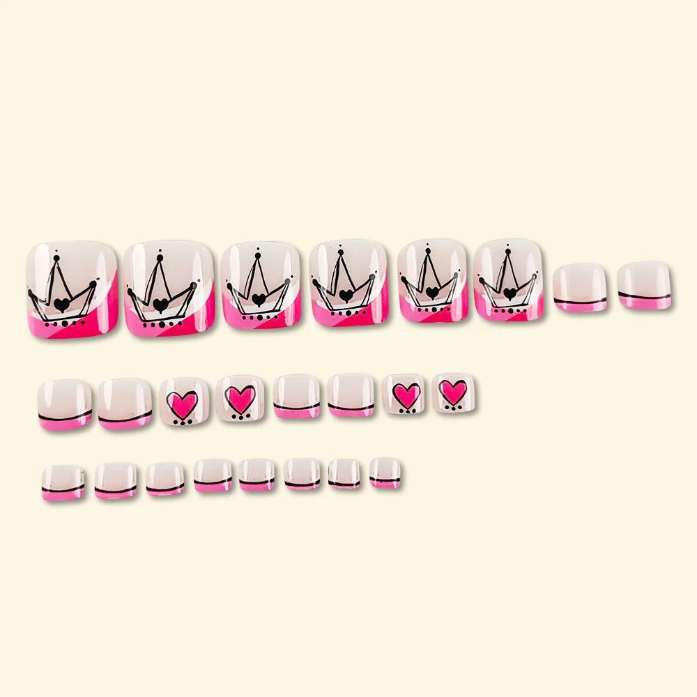 Summer Beach Toe False Nail Press on Nails 24 Pcs Fake Nails Set Shell Design Decorated Toe Nails Acrylic Stick on Toe Nail - Paola Center