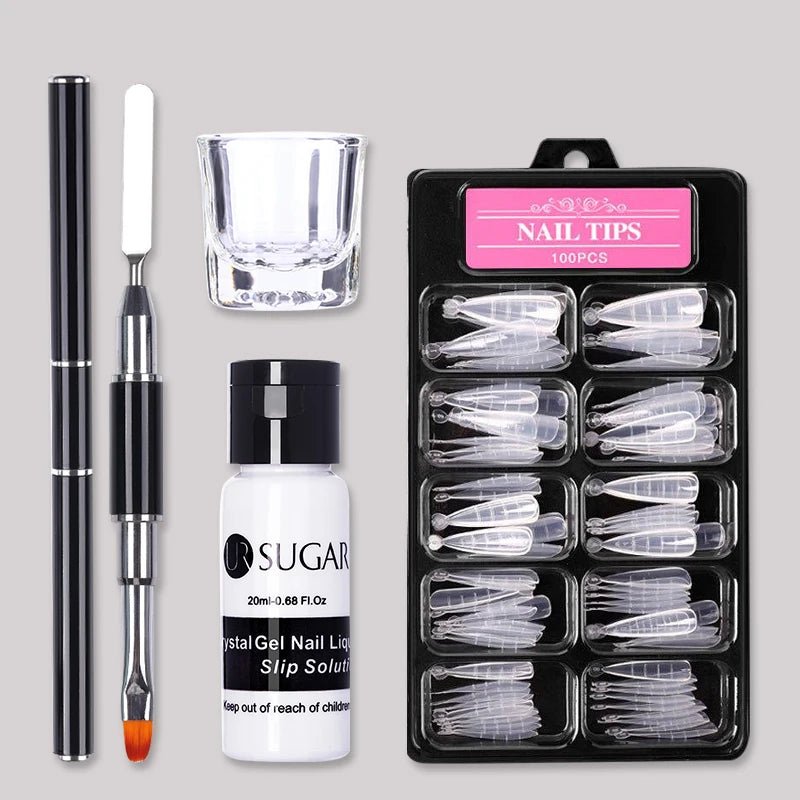 UR SUGAR 15ml Extension Nail Gel Set Full Manicure Kit Crystal Acrylic Quick Extension Nails Building Fingertips Tools Set - Paola Center