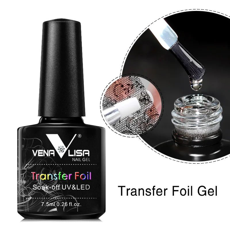 Vena Lisa Transfer Foil Gel for luxury nails, perfect for Hailey Bieber nails and various nail art supplies