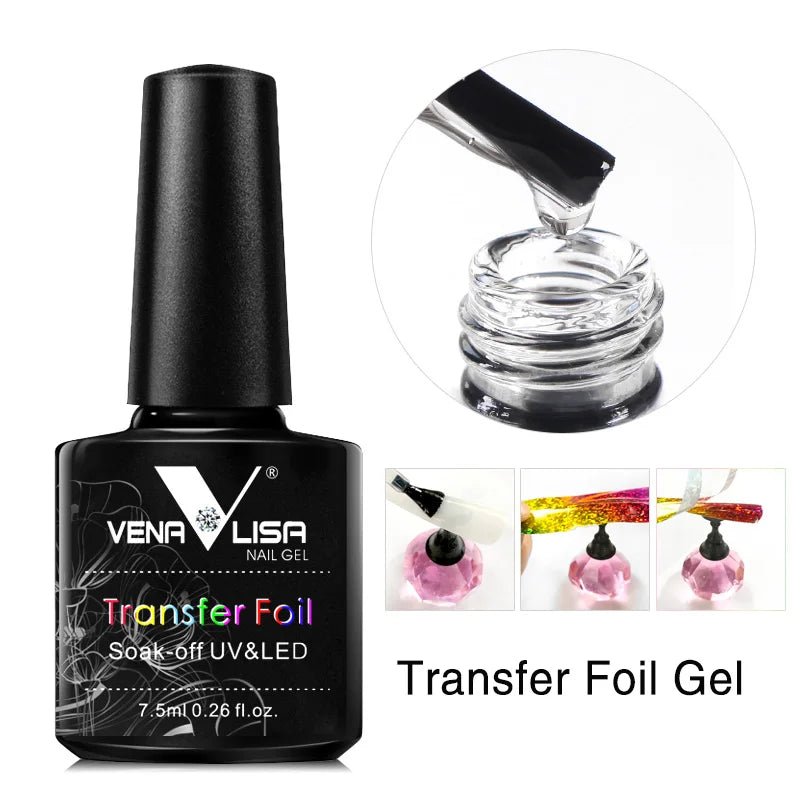 Vena Lisa Transfer Foil Gel for Creating Hailey Bieber Nails and Luxury Nails with Nail Art Supplies