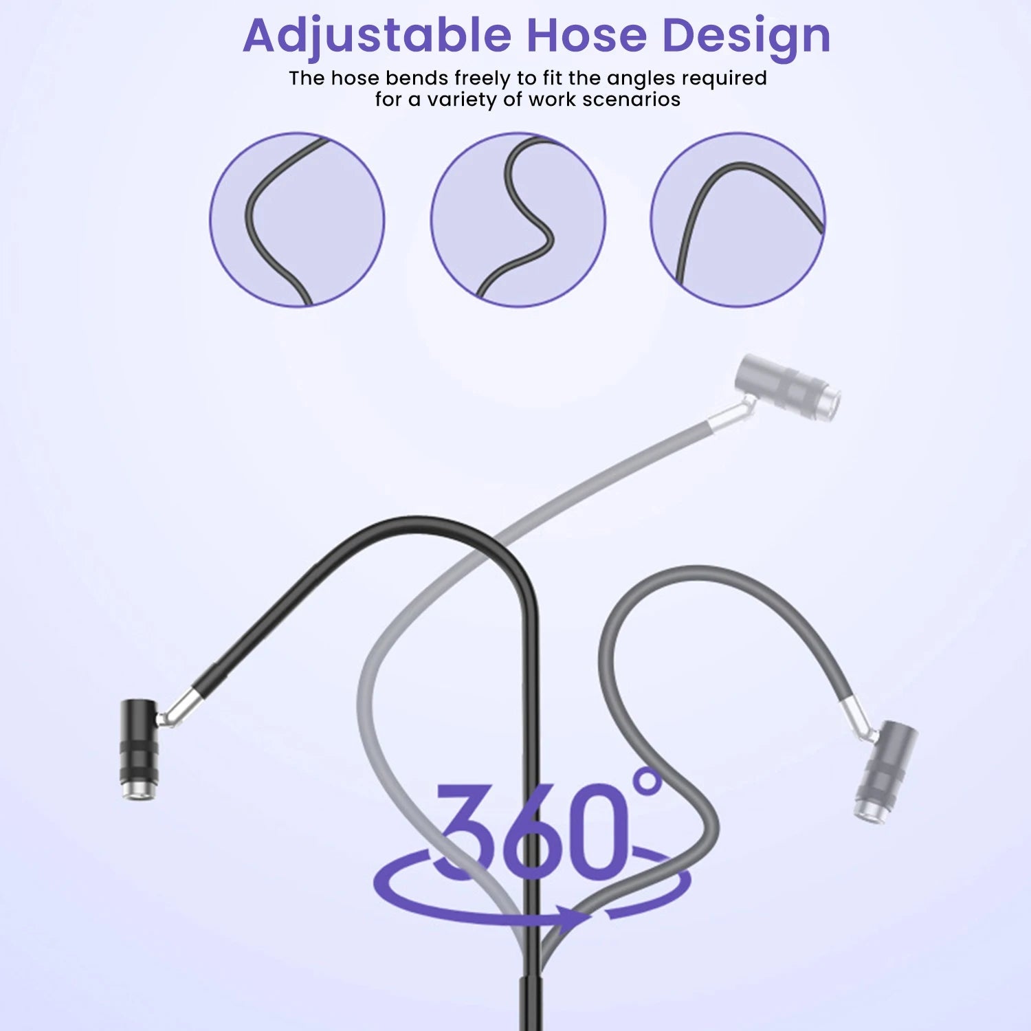 Adjustable flexible hose design for 360-degree rotation on Paola Center fast nail dryer lamp