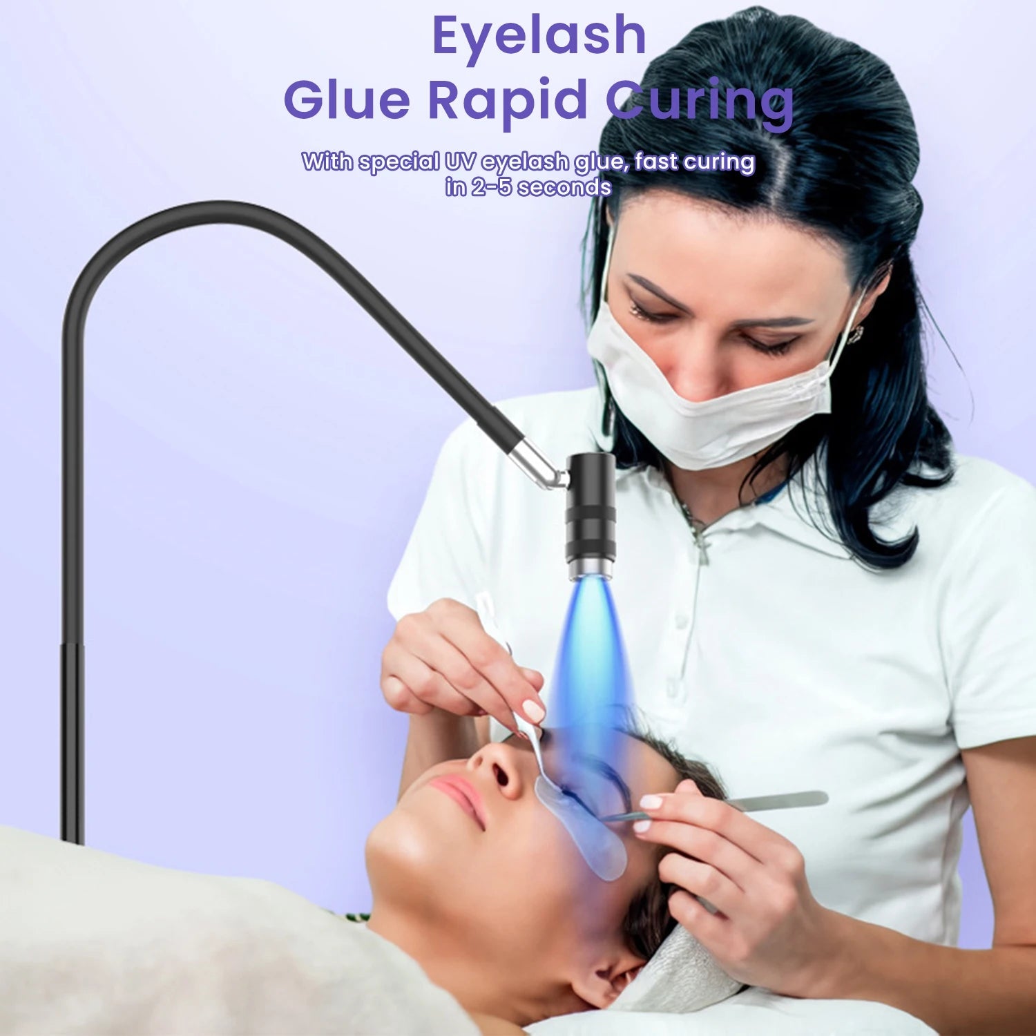 Paola Center fast nail dryer lamp curing eyelash glue with UV light during beauty treatment