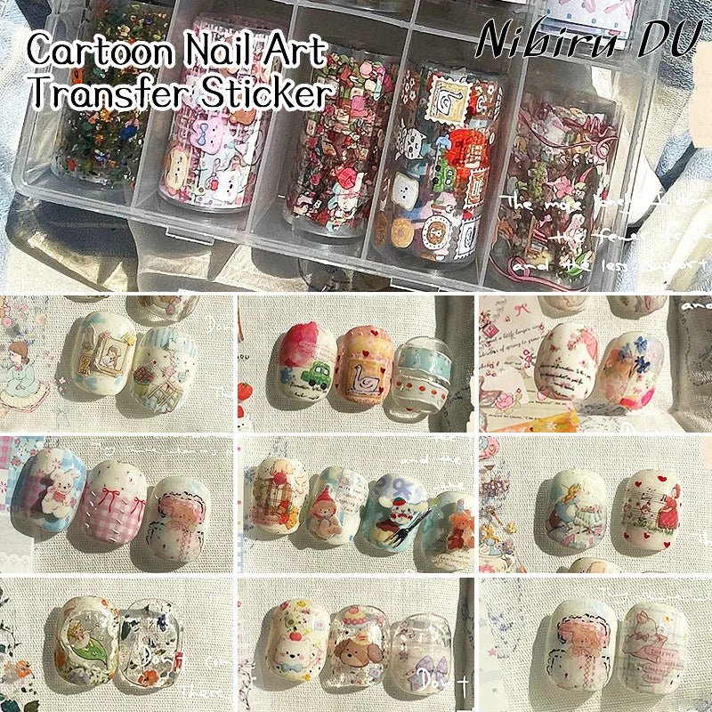 10pcs Charm Nail Foils Adhesive Decals Transfer Paper Stickers Nail Art Decorations Wraps Lids Set of 10 Nail Art Accessories - Paola Center