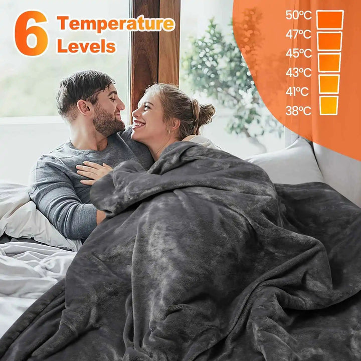 130*150CM Electric Heating Blanket 6 Gears Temperature Control Flannel Heated Blanket for Bed Sofa Winte Warm Home Use Blanket - Verschic Paris