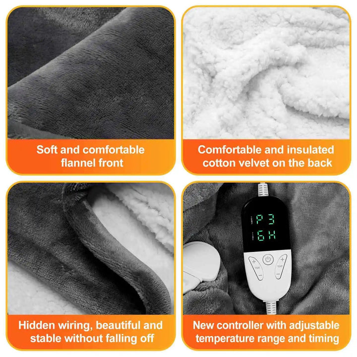 130*150CM Electric Heating Blanket 6 Gears Temperature Control Flannel Heated Blanket for Bed Sofa Winte Warm Home Use Blanket - Verschic Paris