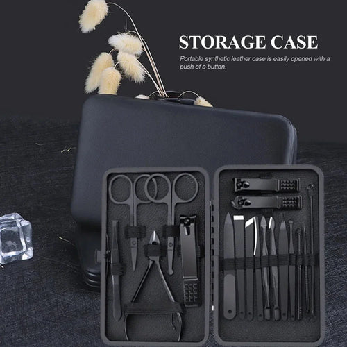 18PCS Manicure Set with Case Professional Pedicure Set Nail Clipper Stainless Steel Salon Grooming Kit Tool for Men Women Parent - Paola Center