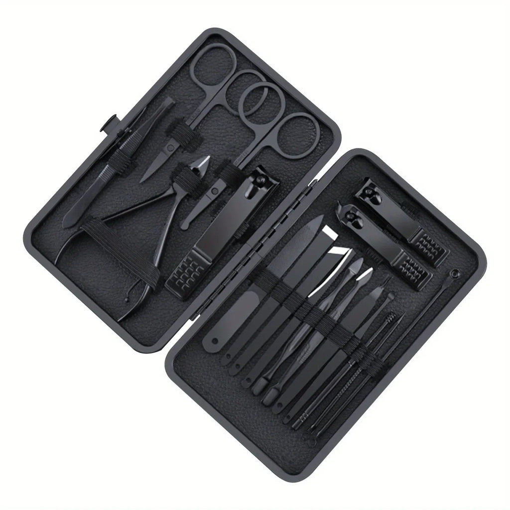 18PCS Manicure Set with Case Professional Pedicure Set Nail Clipper Stainless Steel Salon Grooming Kit Tool for Men Women Parent - Paola Center