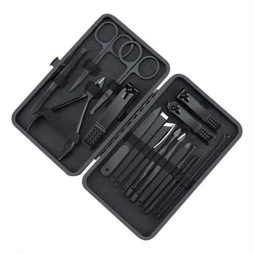 18PCS Manicure Set with Case Professional Pedicure Set Nail Clipper Stainless Steel Salon Grooming Kit Tool for Men Women Parent - Paola Center