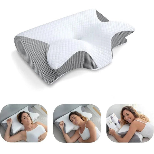 1pc Memory Foam Cervical Pillow, 2 in 1 Ergonomic Contour Orthopedic Pillow for Neck Pain, Contoured Support Pillows,Neck Pillow - Verschic Paris