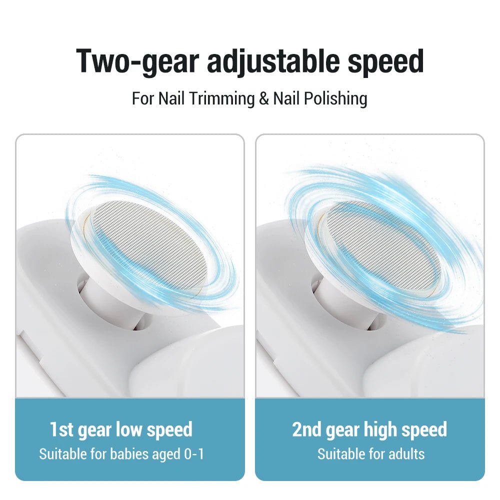 2 In 1 Electric Nail Clippers Manicure Anti - Splash Nail Trimmer For Baby Finger Toe Scissors Pedicure Thick Nails Cutter Tools - Paola Center