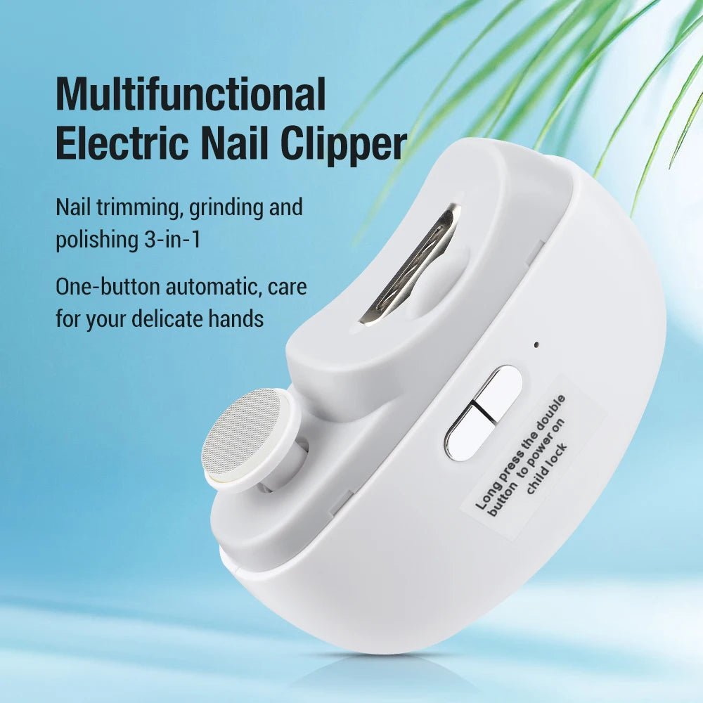 2 In 1 Electric Nail Clippers Manicure Anti - Splash Nail Trimmer For Baby Finger Toe Scissors Pedicure Thick Nails Cutter Tools - Paola Center