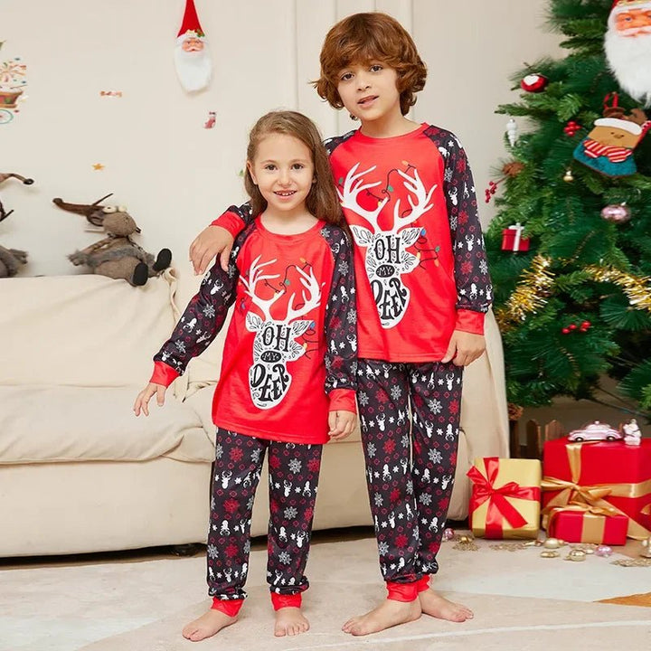 2024 Xmas Gift for Family Mother Daughter Father Son Matching Christmas Outfits Baby Dog Romper Deer Print Pajamas Holiday Wear - Verschic Paris