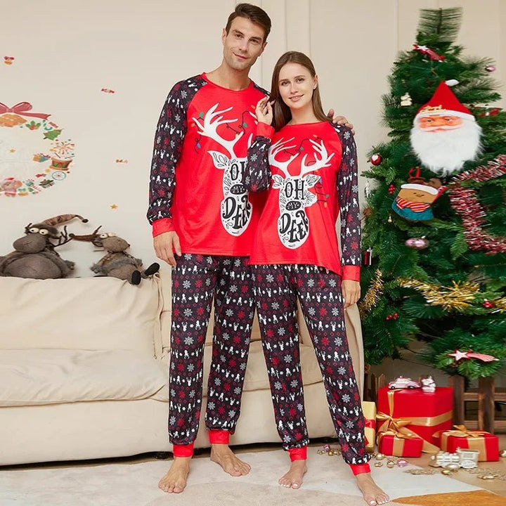 2024 Xmas Gift for Family Mother Daughter Father Son Matching Christmas Outfits Baby Dog Romper Deer Print Pajamas Holiday Wear - Verschic Paris