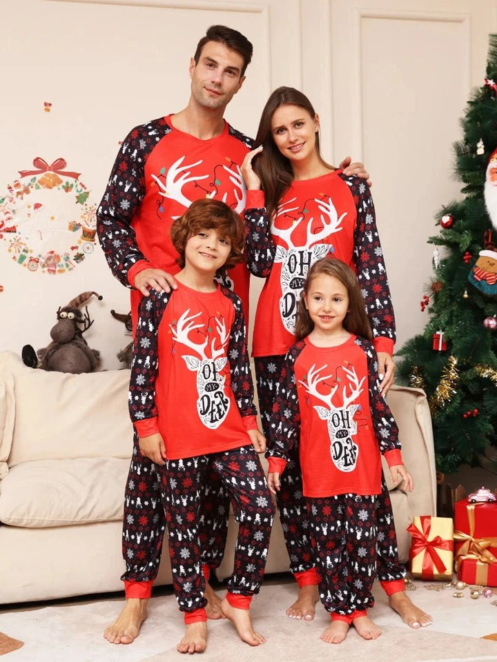 2024 Xmas Gift for Family Mother Daughter Father Son Matching Christmas Outfits Baby Dog Romper Deer Print Pajamas Holiday Wear - Verschic Paris