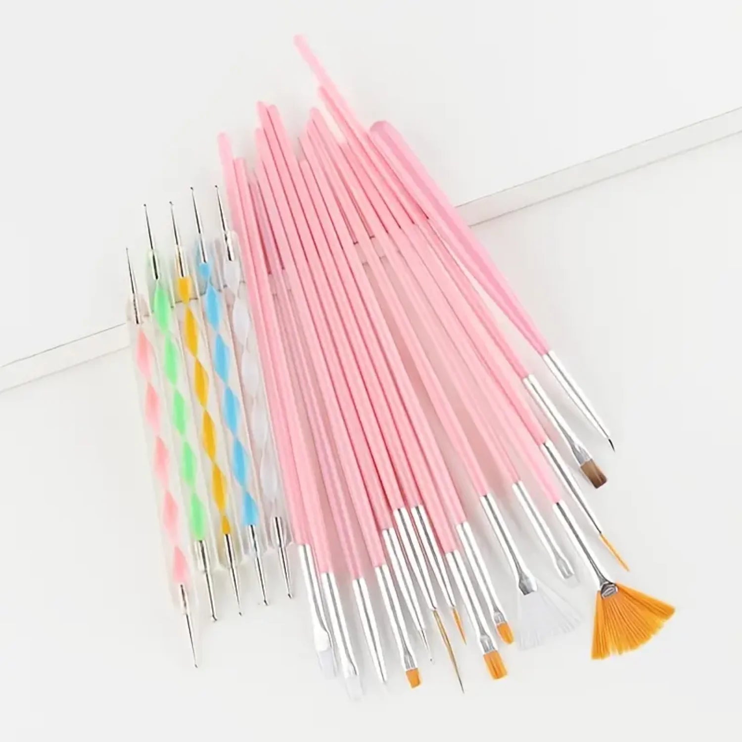 20Pcs Pro Nail Art Drawing Dotting Polish Makeup Pen Brushes Set Manicure Tool - Blending Foundation Powder Blush Concealers Hig - Paola Center