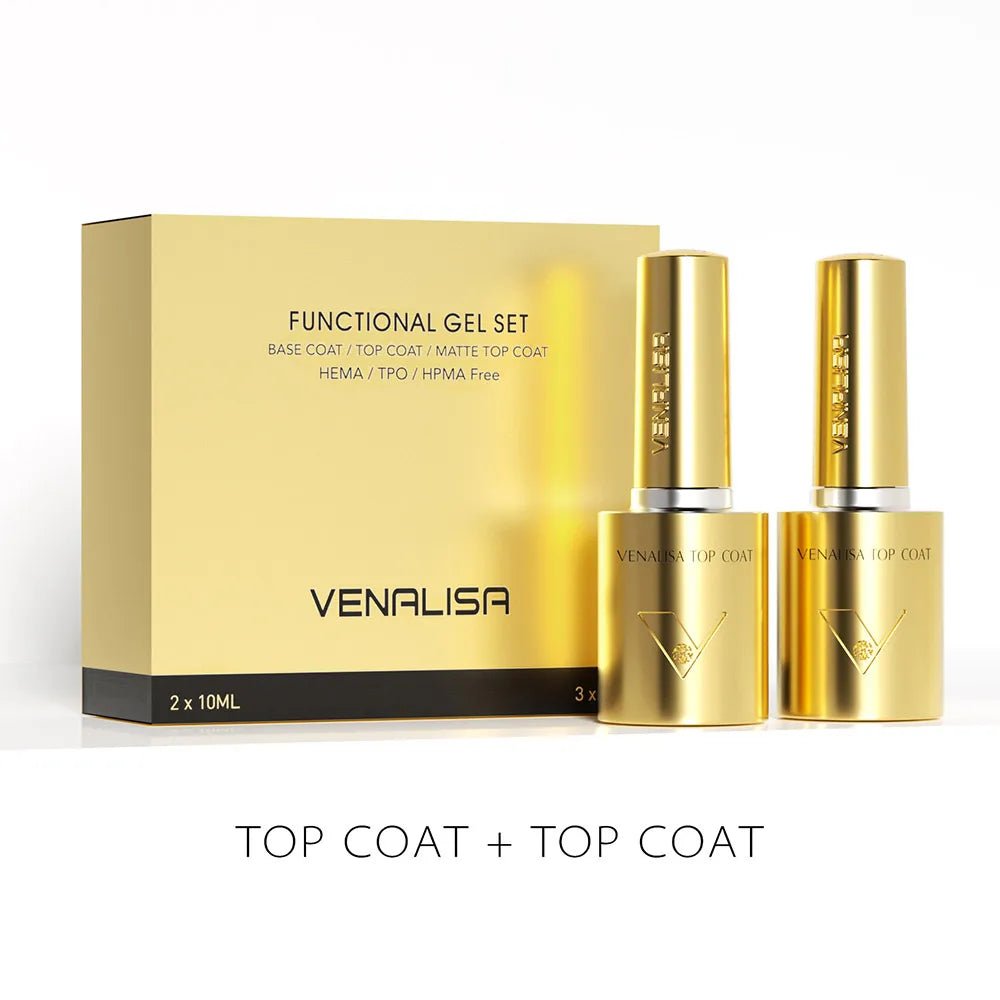 2/3/5pcs Kit Venalisa 10ml Color Nail Gel Polish Kit Hema Free Ultra Glossy Diamond Tempered Top Coat Round Shape Brush Varnish - Paola Center