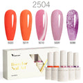 2/3/5pcs Kit Venalisa 10ml Color Nail Gel Polish Kit Hema Free Ultra Glossy Diamond Tempered Top Coat Round Shape Brush Varnish - Paola Center