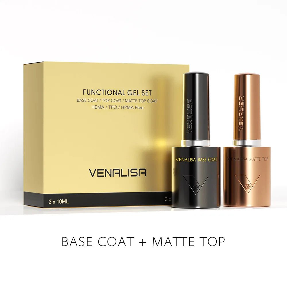 2/3/5pcs Kit Venalisa 10ml Color Nail Gel Polish Kit Hema Free Ultra Glossy Diamond Tempered Top Coat Round Shape Brush Varnish - Paola Center