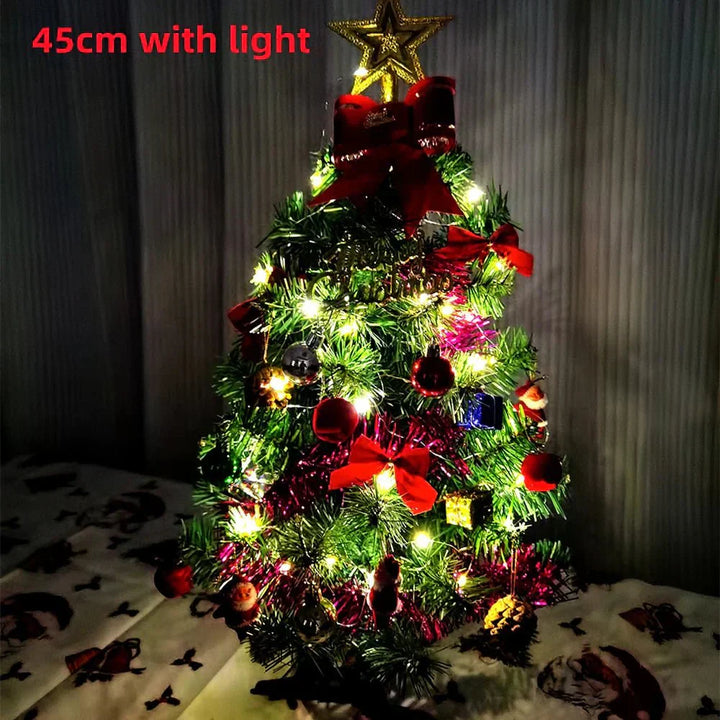 30/45/60cm Tabletop Christmas Tree Artificial Mini Christmas Pine with Decorative Pendants DIY Assembly Xmas Tree Party Decors - Verschic Paris