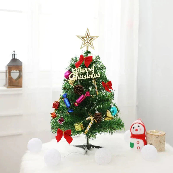 30/45/60cm Tabletop Christmas Tree Artificial Mini Christmas Pine with Decorative Pendants DIY Assembly Xmas Tree Party Decors - Verschic Paris