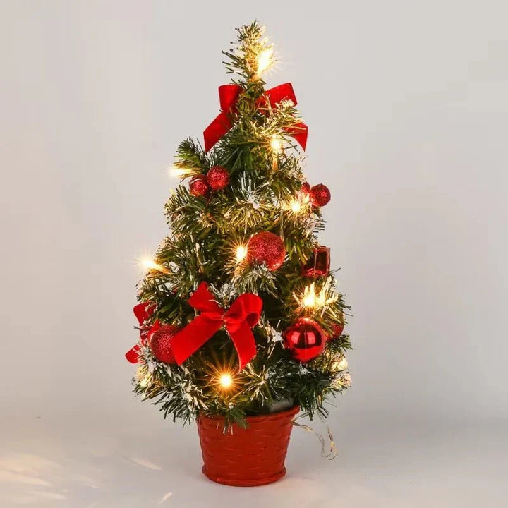 40cm Artifitial Christmas Trees with Light String Christmas 2025 Decorations New Year Navidad Home Office Desktop Party Ornament - Verschic Paris