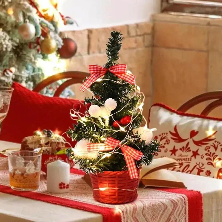 40cm Artifitial Christmas Trees with Light String Christmas 2025 Decorations New Year Navidad Home Office Desktop Party Ornament - Verschic Paris