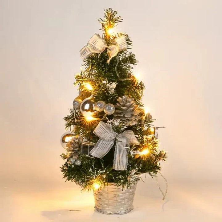 40cm Artifitial Christmas Trees with Light String Christmas 2025 Decorations New Year Navidad Home Office Desktop Party Ornament - Verschic Paris